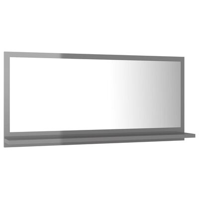 vidaXL Espelho de casa de banho 80x10,5x37 cm contrap. cinza brilhante