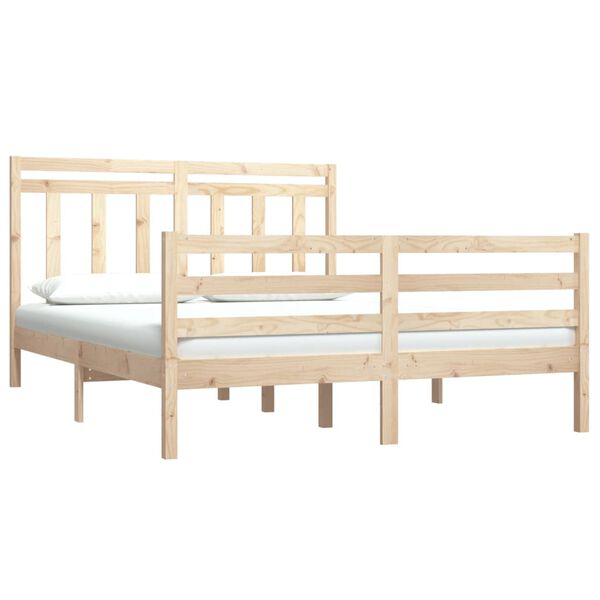 vidaXL Estrutura de cama pequena casal 120x190 cm pinho maciço