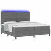 vidaXL Cama Box Spring LED Cinza Claro e Branco 200 x 200 cm