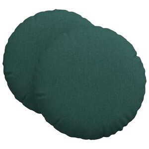 vidaXL Almofadas de Assento 2 pcs Verde Escuro &Oslash;80 x 29 cm tecido