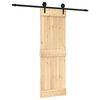 vidaXL Porta Deslizante Natural e Preto 70 x 210 cm