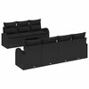 vidaXL Conjunto de Sof&aacute; de Jardim 8 unid. Preto vime PE