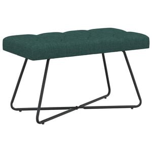 vidaXL Banco com bot&otilde;es estofados Verde-Escuro 80 x 40 x 46 cm Tecido