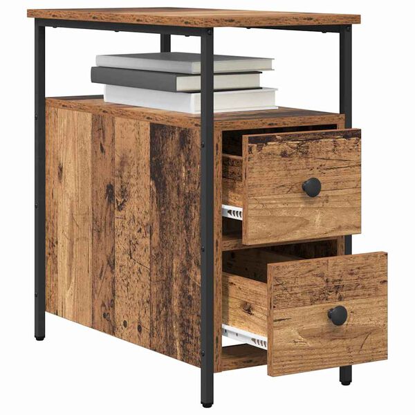 vidaXL Arm&aacute;rio de Cabeceira com gaveta Madeira antiga 30 x 60 x 60 cm