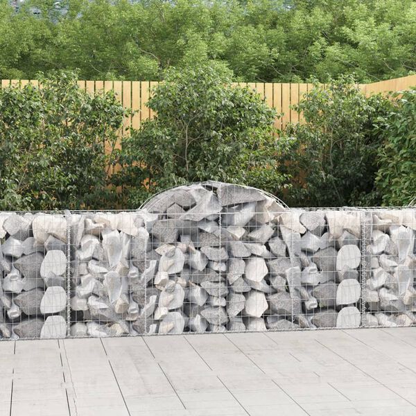 vidaXL Cestos gabi&atilde;o arqueados 50pcs 200x50x80/100cm ferro galvanizado