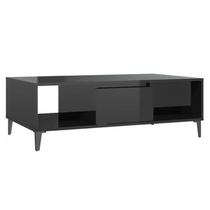 vidaXL Mesa de centro derivados de madeira preto brilhante