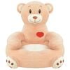 vidaXL Cadeira em pel&uacute;cia infantil, urso, castanho