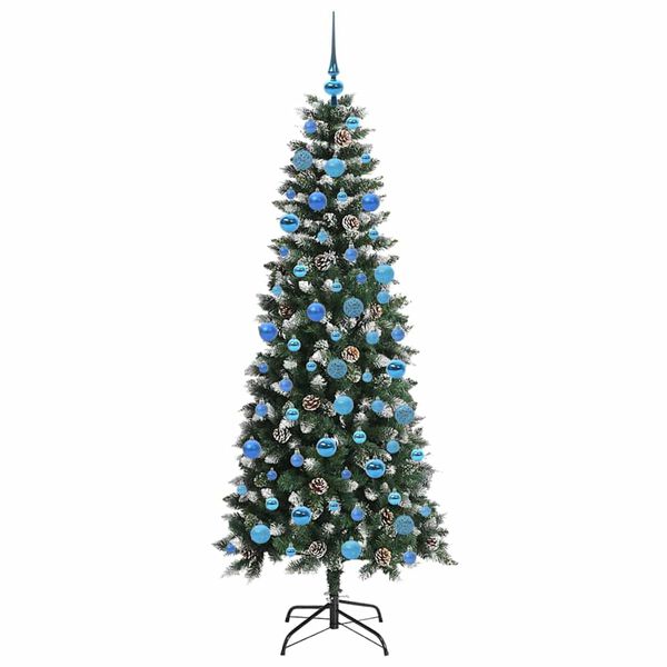 vidaXL &Aacute;rvore de Natal Artificial Verde 180 cm PVC, Pl&aacute;stico e A&ccedil;o