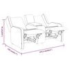 vidaXL Sof&aacute; reclin&aacute;vel 2 lugares c/ suporte copos tecido castanho