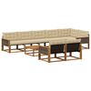 vidaXL Conjunto de Sof&aacute;s para Exterior 9 pcs Natural e Bege
