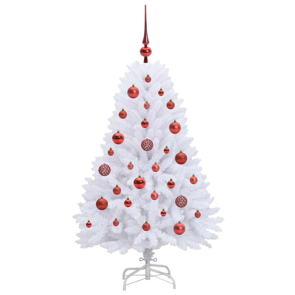 vidaXL &Aacute;rvore de Natal Articulada Artificial Branco 120 cm PVC e A&ccedil;o