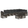 vidaXL Conjunto de Sof&aacute; de Jardim 10 pcs Cinzento vime PE