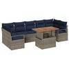 vidaXL Conjunto de Sof&aacute; de Jardim 8 pcs Cinza e Azul Marinho