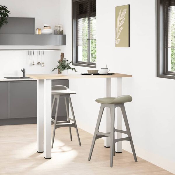 vidaXL P&eacute;s para mesa de bar 4 pe&ccedil;as, branco, 110-112 cm, a&ccedil;o