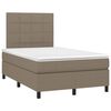 vidaXL Cama boxspring c/ colch&atilde;o 120x190cm tecido castanho-acinzentado
