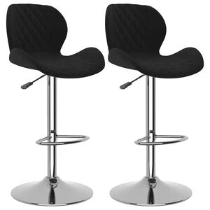 vidaXL Bancos de bar 2 pcs veludo preto
