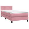 vidaXL Cama com molas/colch&atilde;o rosa 90x210 cm veludo
