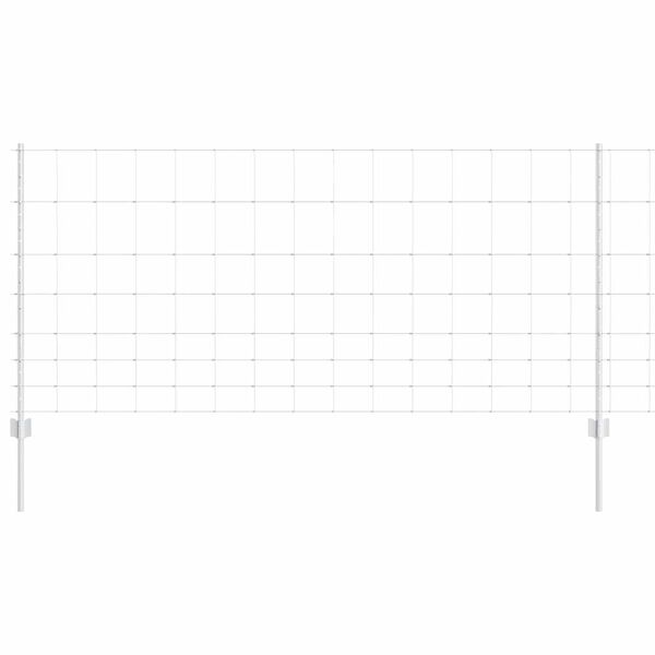 vidaXL Cerca com Poste Prateado 1 x 50 m A&ccedil;o