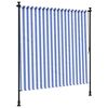 vidaXL Estore de rolo para exterior 200x270cm tecido/a&ccedil;o azul e branco