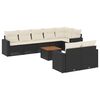 vidaXL 9 pcs conjunto de sof&aacute;s p/ jardim c/ almofad&otilde;es vime PE preto