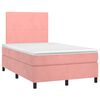 vidaXL Cama boxspring com colch&atilde;o 120x190 cm veludo rosa
