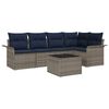 vidaXL Conjunto de Sof&aacute; de Jardim 6 unid. Cinzeto vime PE