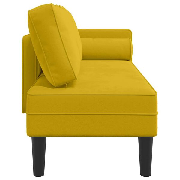 vidaXL Chaise longue com almofadões veludo amarelo