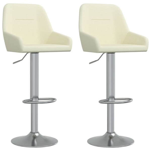 vidaXL Bancos de bar 2 pcs tecido cor creme