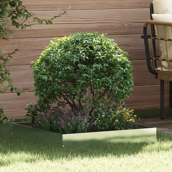 vidaXL Acabamento para Gramado Prateado 60 x 60 x 13 cm A&ccedil;o inoxid&aacute;vel