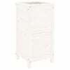 vidaXL Vaso/floreira de jardim 40x40x78 cm pinho maci&ccedil;o branco