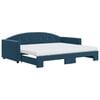 vidaXL Sof&aacute;-cama com gavet&atilde;o e colch&otilde;es 90x200 cm veludo azul