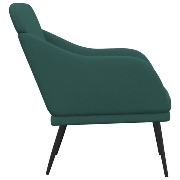 vidaXL Cadeira com apoio de bra&ccedil;os 63x76x80 cm tecido verde-escuro