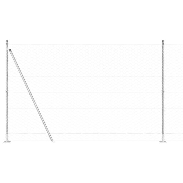 vidaXL Poste de Cerca Prateado 10 x 1,5 m (malha de 50 mm) A&ccedil;o