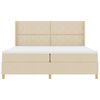 vidaXL Cama Box com colch&atilde;o com cabeceira Creme 200 x 200 cm tecido