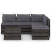 vidaXL 6 pcs conj. lounge jardim + almofad&otilde;es madeira impreg. cinzento