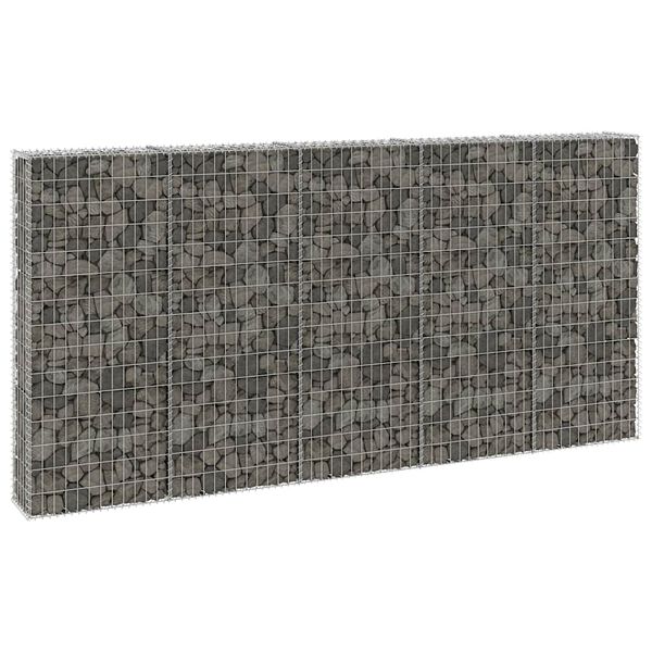 vidaXL Muro gabi&atilde;o com tampas a&ccedil;o galvanizado 300x30x150 cm
