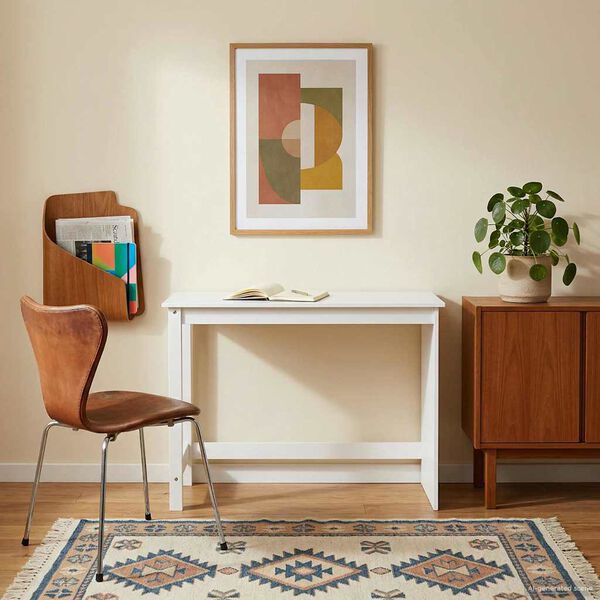 vidaXL Mesa Branco 112 x 50 x 75 cm Madeira de Pinho S&oacute;lido