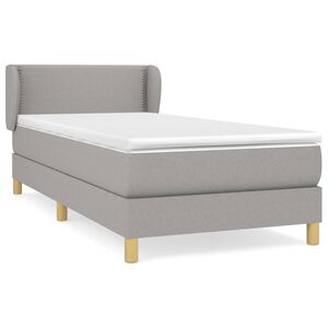 vidaXL Cama com molas/colch&atilde;o 80x200 cm tecido cinza-claro