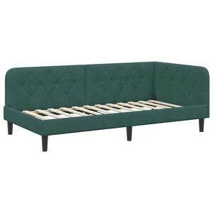 vidaXL Estrutura de Cama de Canto Verde Escuro 90 x 200 cm Veludo