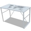Secret&aacute;ria rectangular com padr&atilde;o de mapa