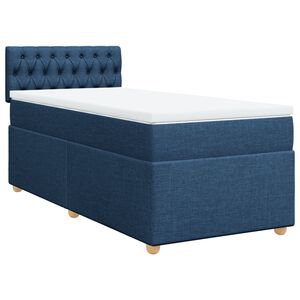 vidaXL Cama com molas/colch&atilde;o 80x200 cm tecido azul