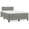 vidaXL Cama boxspring com colch&atilde;o 120x190 cm veludo cinzento-claro