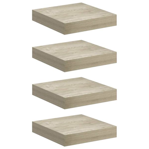 vidaXL Prateleiras de parede suspensas 4pcs 23x23,5x3,8cm MDF carvalho
