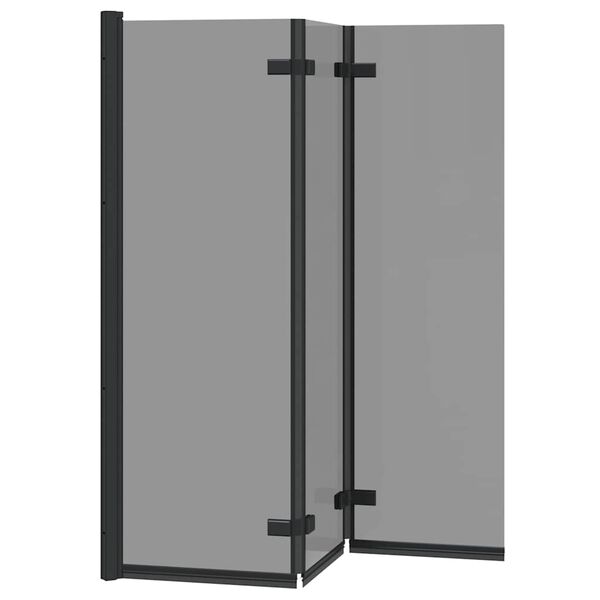 vidaXL Enclosure de Chuveiro Preto 130 x 138 cm Vidro ESG e Alumínio