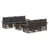 vidaXL Conjunto de Sof&aacute; de Jardim 8 unid. Cinza e Cinza Escuro vime PE