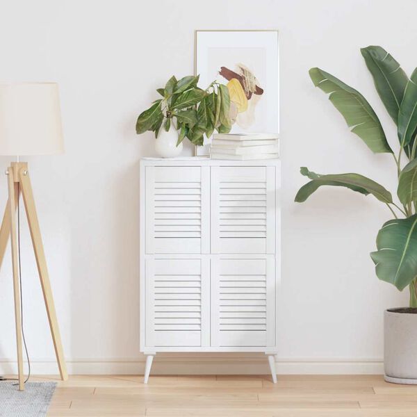 vidaXL Portas de arm&aacute;rio 4 pcs design de persiana 39,5x29,5 cm branco