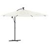 vidaXL Guarda-sol de jardim com poste de a&ccedil;o 269x269x235 cm branco