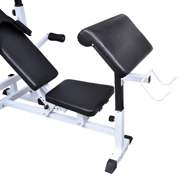 vidaXL Banco muscula&ccedil;&atilde;o c/ suporte p/ pesos + barras e halteres 120 kg