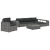 vidaXL 8 pcs conjunto lounge de jardim c/ almofad&otilde;es vime PE cinzento