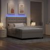 vidaXL Cama Box Spring LED Cinzento-acastanhado 140 x 200 cm tecido